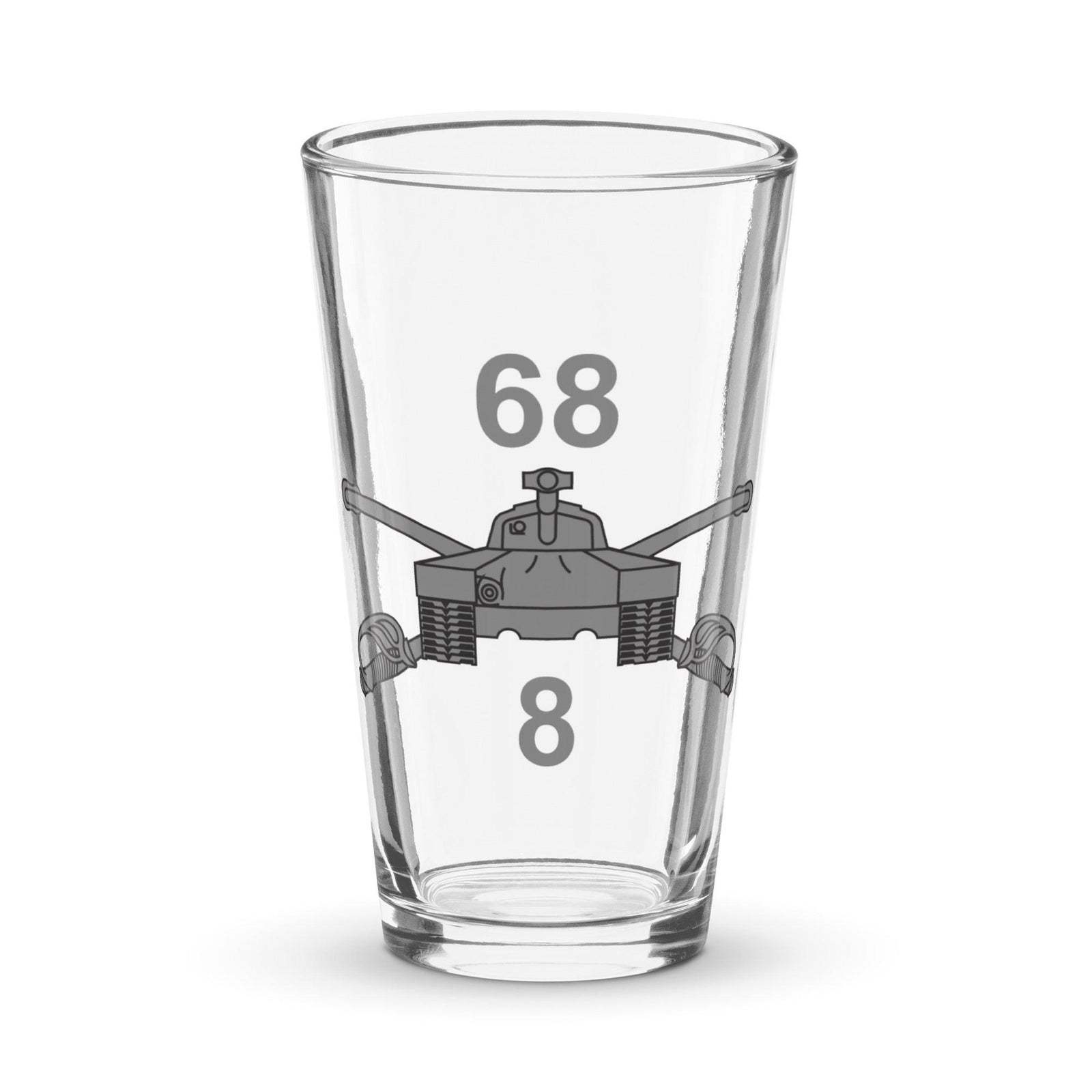 U.S. Army 8-68 Armor Regiment Beer Pint Glass Tactically Acquired Default Title  