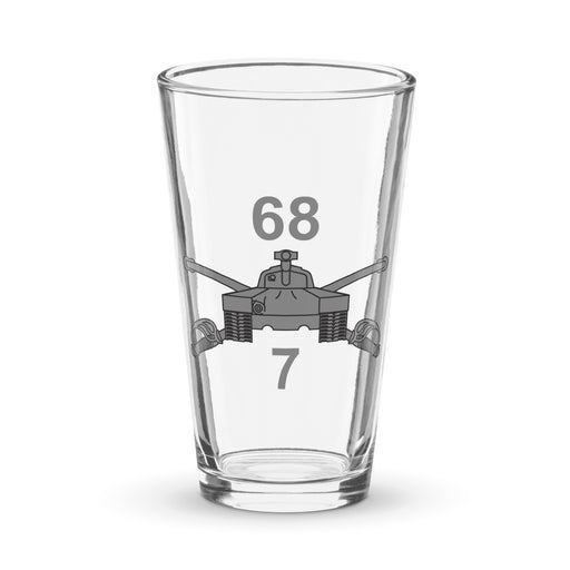 U.S. Army 7-68 Armor Regiment Beer Pint Glass Tactically Acquired Default Title  