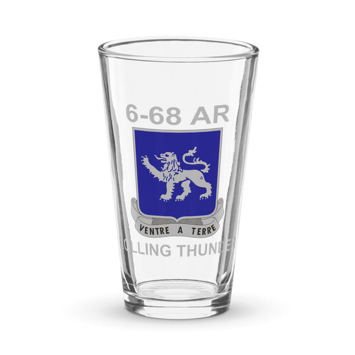 U.S. Army 6-68 Armor Regiment Beer Pint Glass Tactically Acquired Default Title  