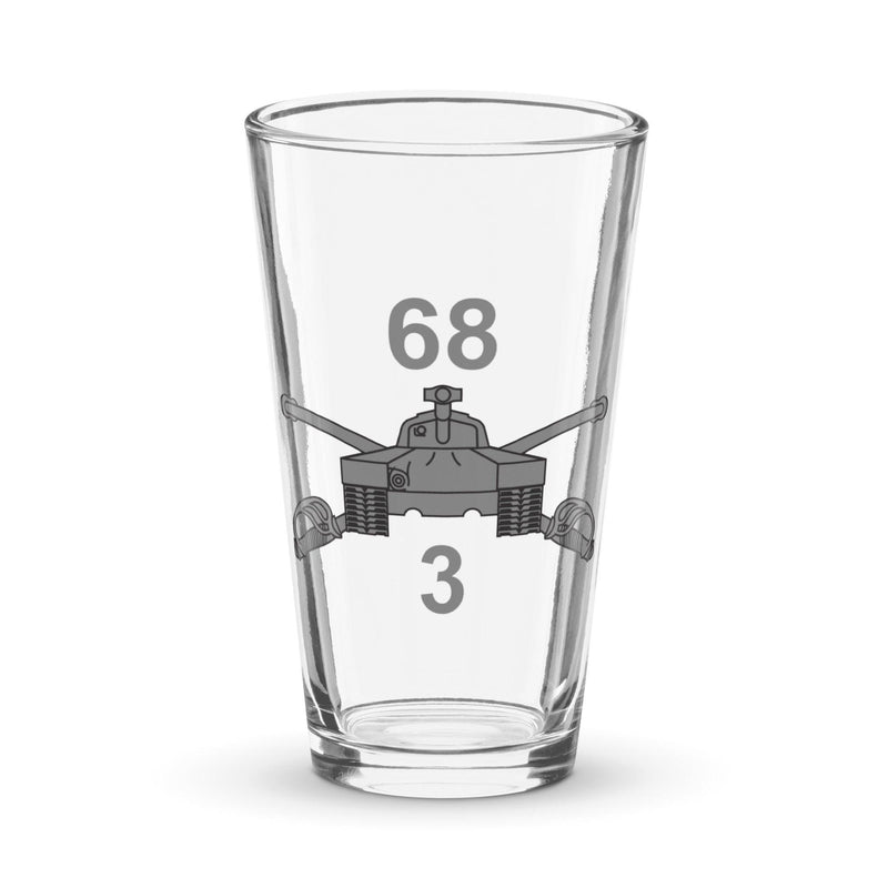 U.S. Army 3-68 Armor Regiment Beer Pint Glass