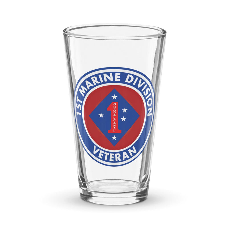 1st Marine Division Veteran Beer Pint Glass