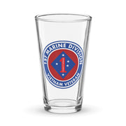 1st Marine Division Vietnam Veteran Beer Pint Glass Tactically Acquired Default Title  