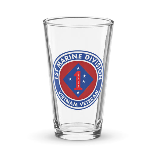 1st Marine Division Vietnam Veteran Beer Pint Glass Tactically Acquired Default Title  