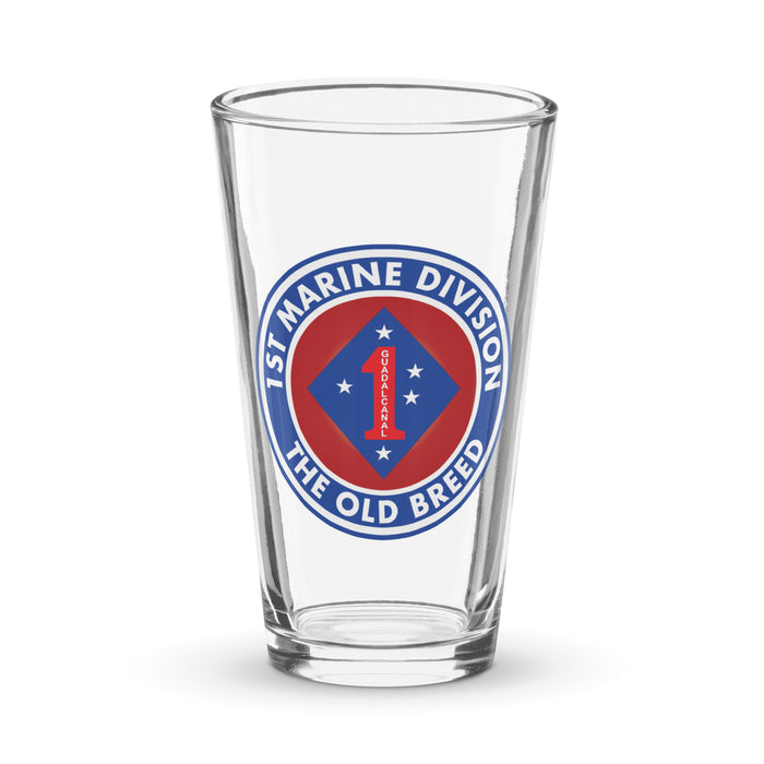 1st Marine Division 'The Old Breed' Motto Beer Pint Glass Tactically Acquired Default Title  
