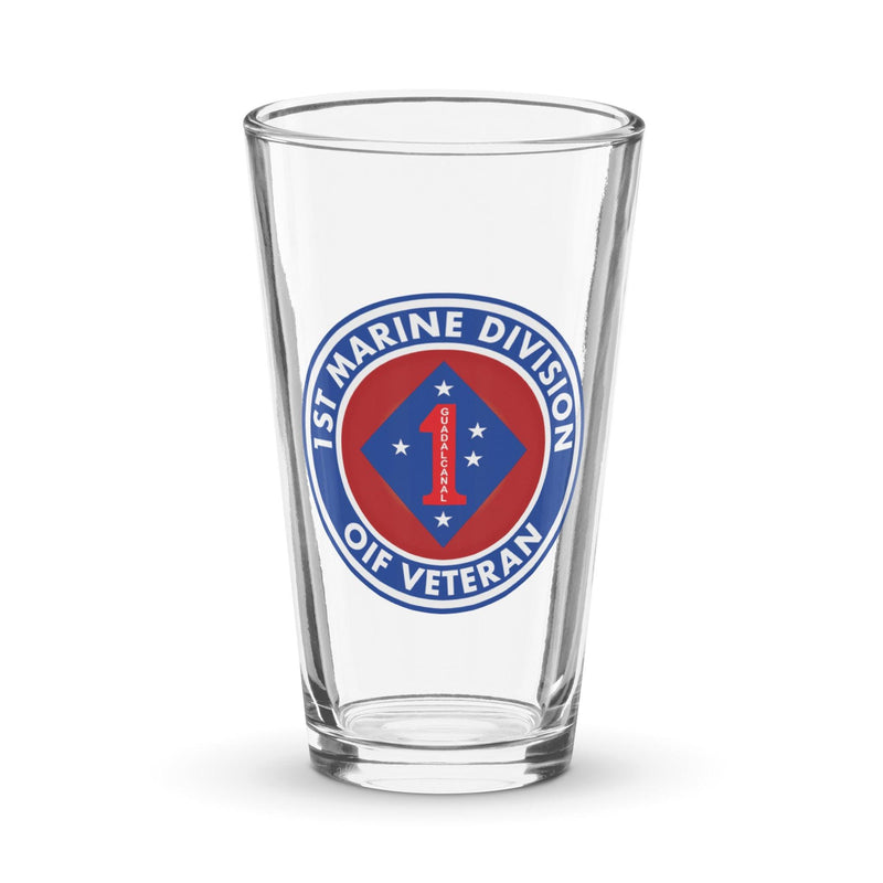 1st Marine Division OIF Veteran Beer Pint Glass