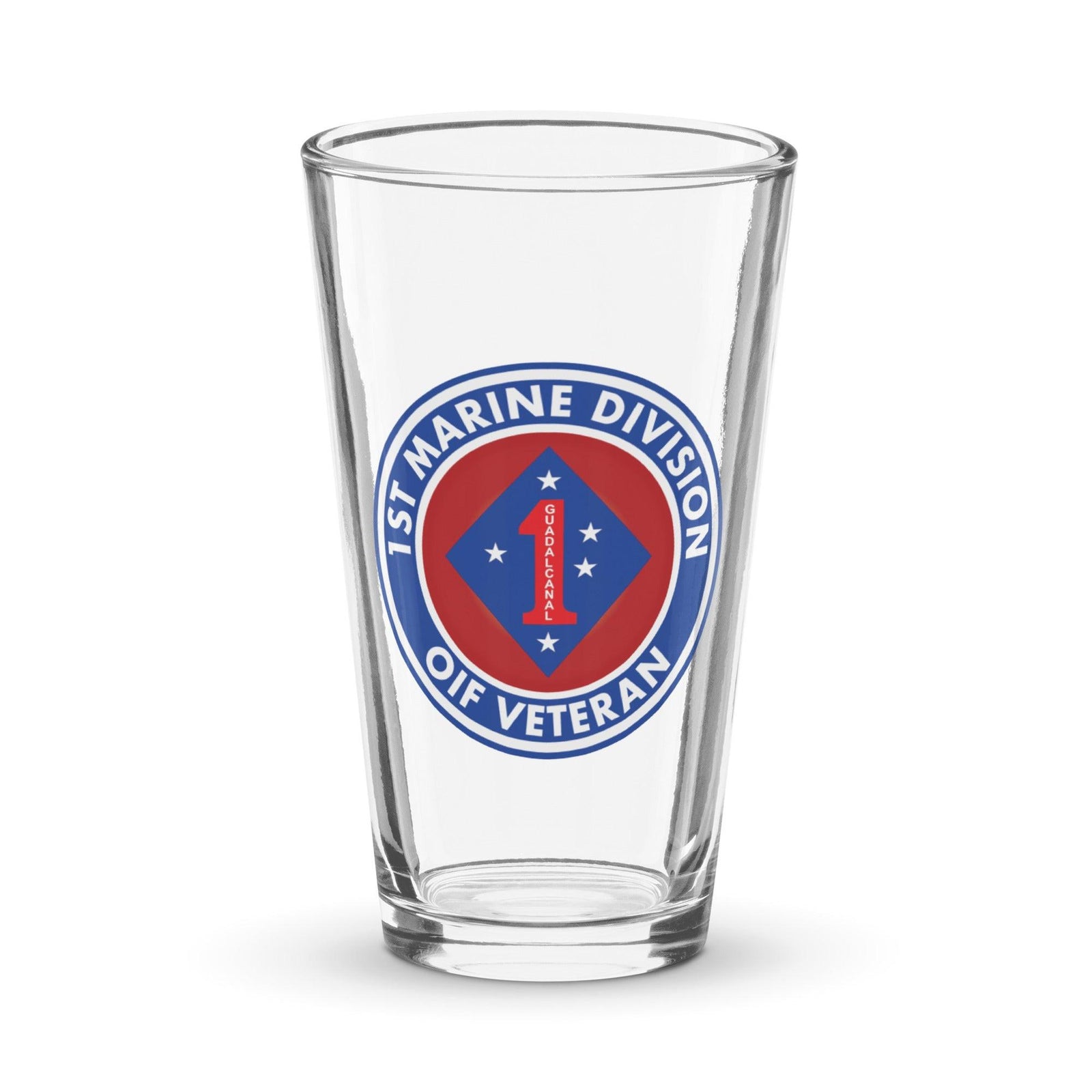1st Marine Division OIF Veteran Beer Pint Glass Tactically Acquired Default Title  