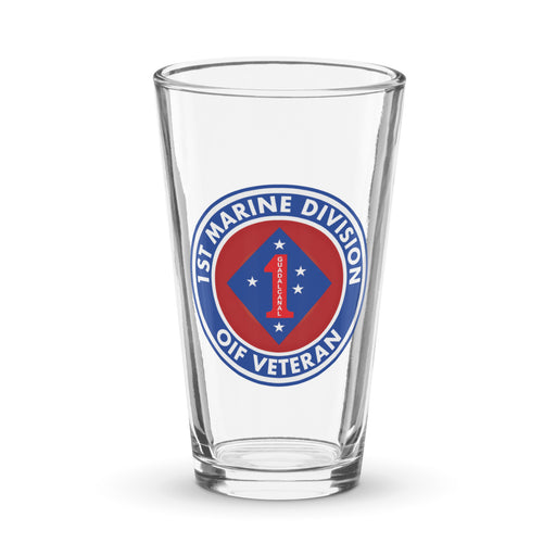 1st Marine Division OIF Veteran Beer Pint Glass Tactically Acquired Default Title  