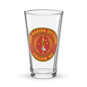 2nd Marine Division Follow Me Motto Beer Pint Glass Tactically Acquired Default Title  