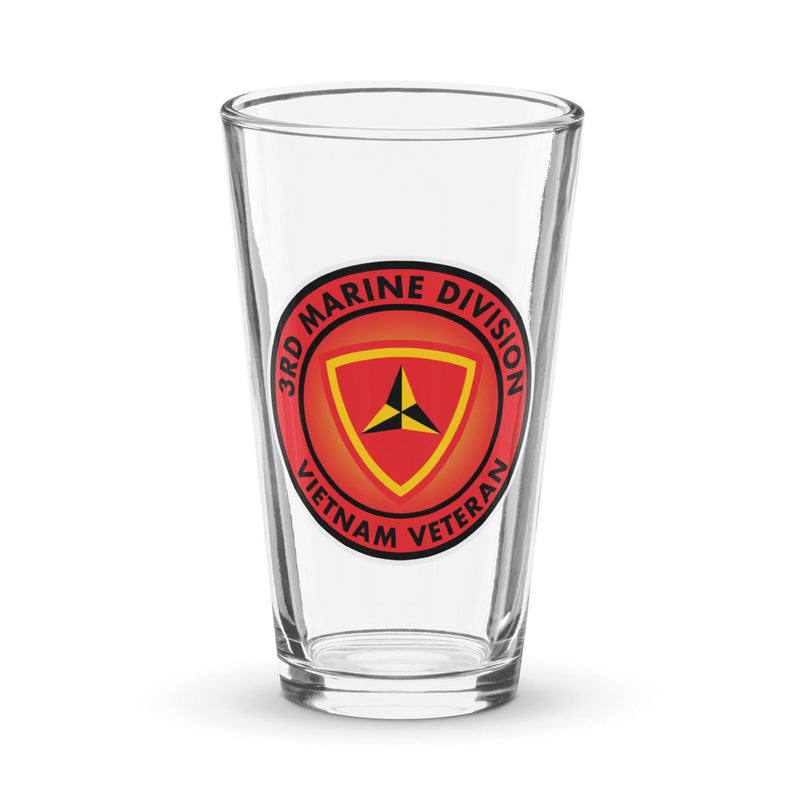 3rd Marine Division Vietnam Veteran Beer Pint Glass