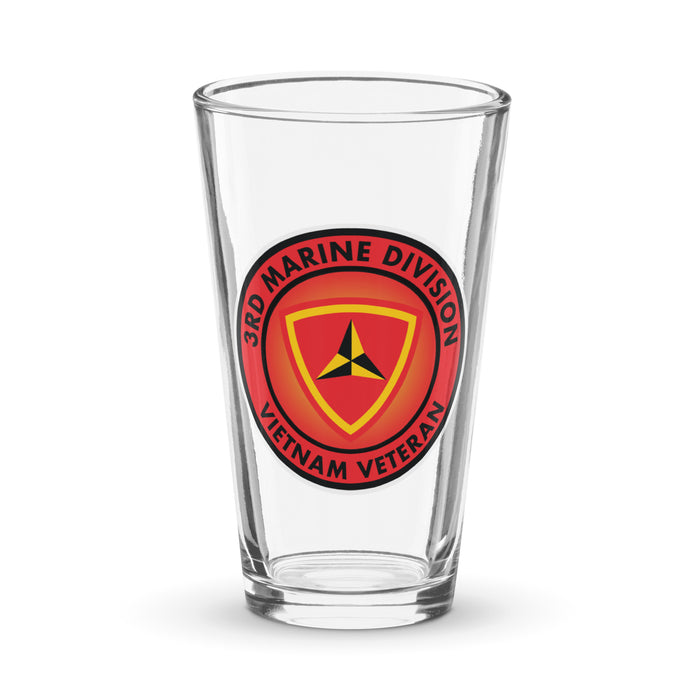 3rd Marine Division Vietnam Veteran Beer Pint Glass Tactically Acquired Default Title  