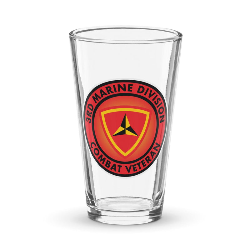 3rd Marine Division Combat Veteran Beer Pint Glass
