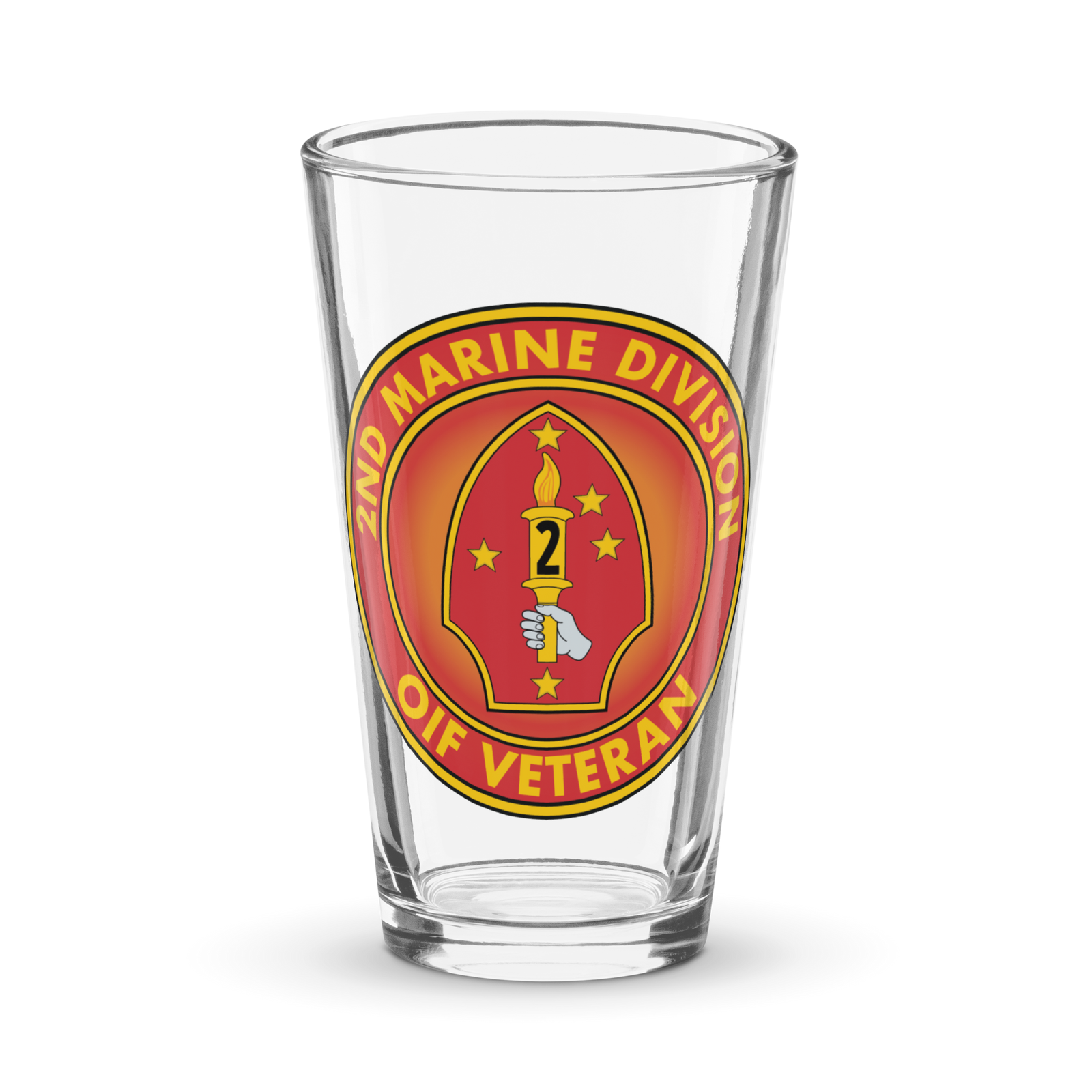 2nd Marine Division OIF Veteran Beer Pint Glass Tactically Acquired Default Title  