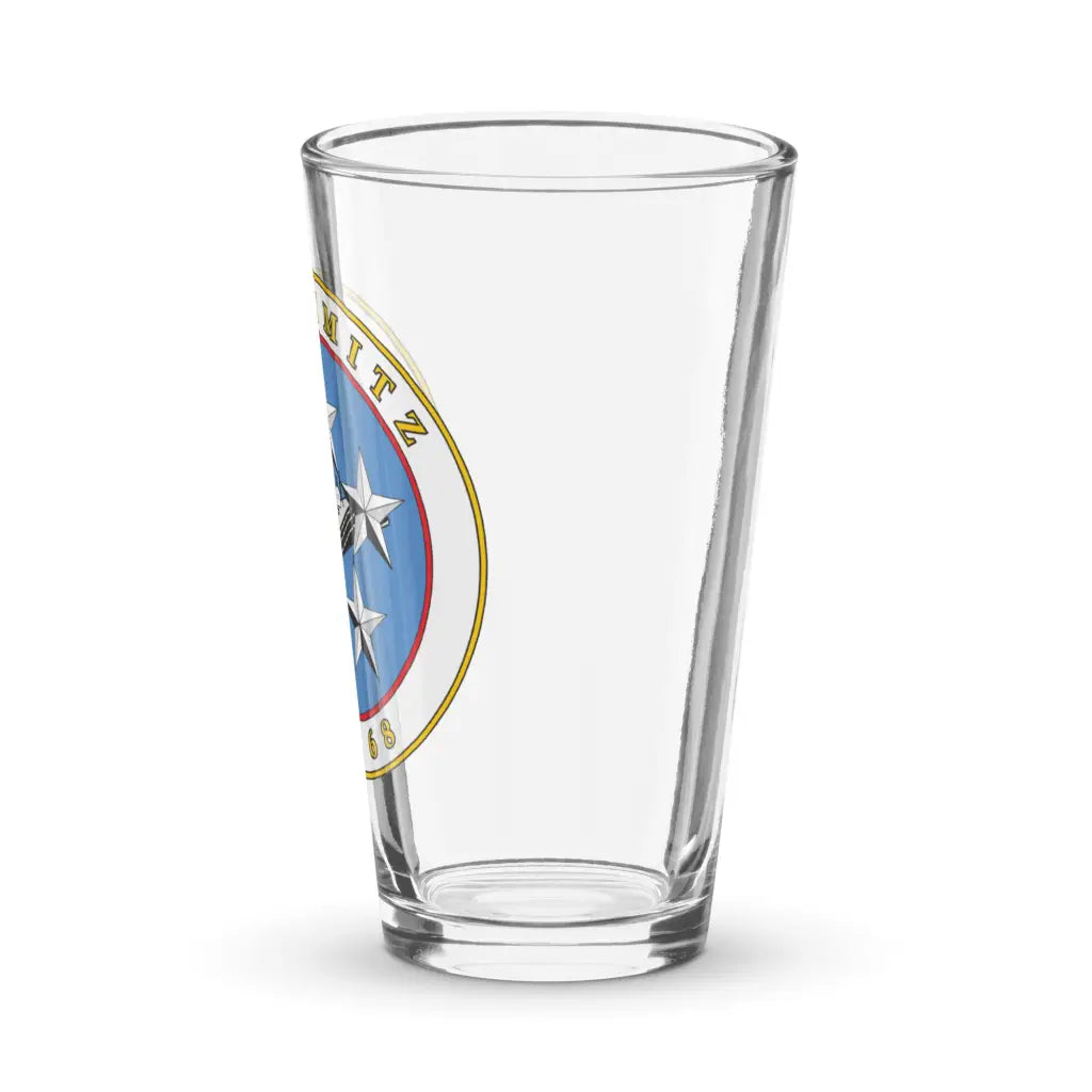 USS Nimitz (CVN-68) Beer Pint Glass Tactically Acquired   