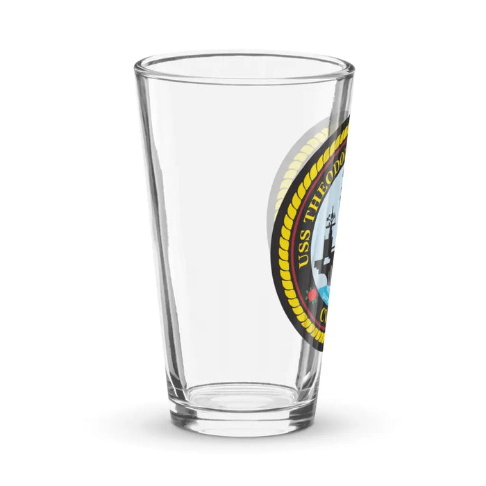 USS Theodore Roosevelt (CVN-71) Beer Pint Glass Tactically Acquired   