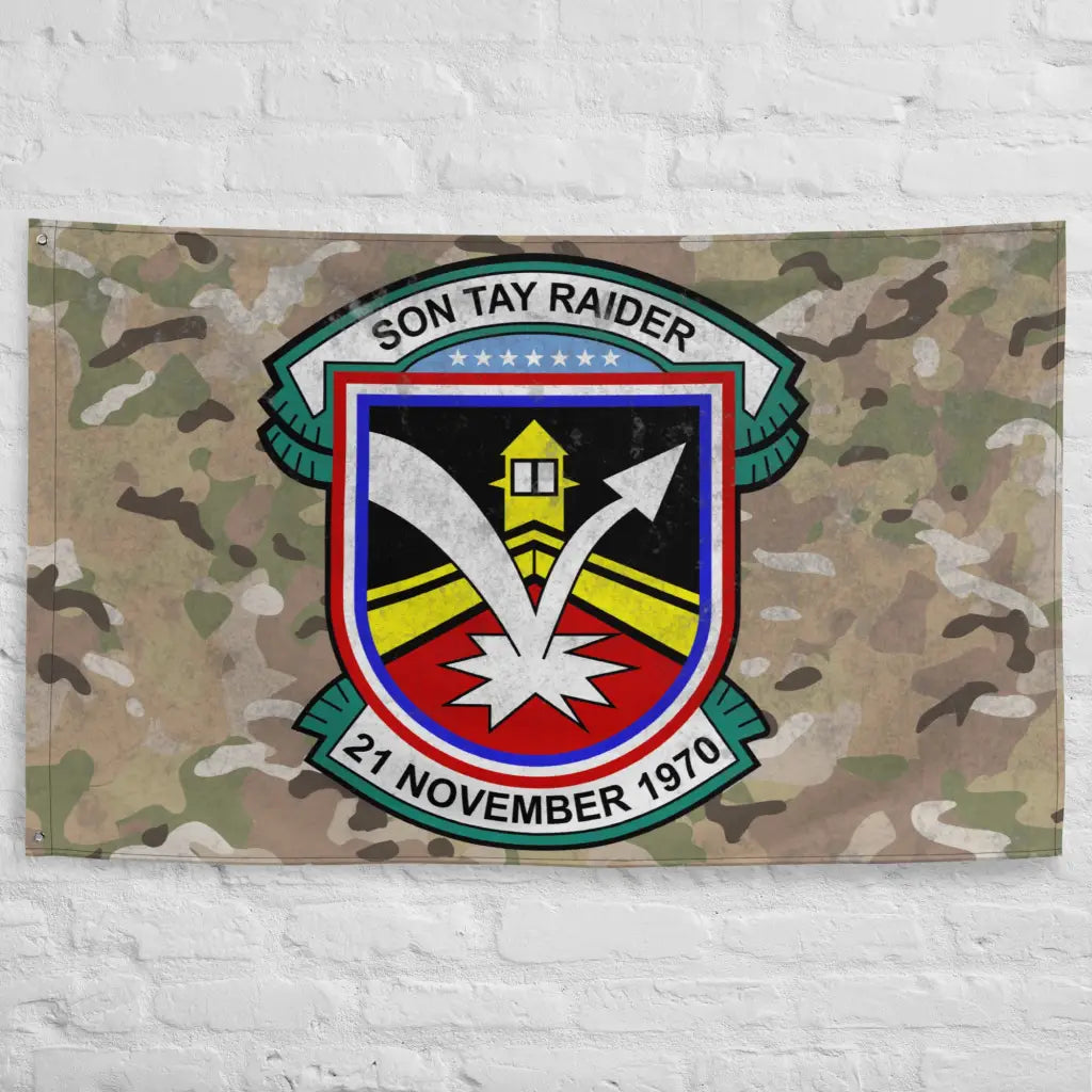 Son Tay Raiders Vietnam War Indoor Wall Flag Tactically Acquired   