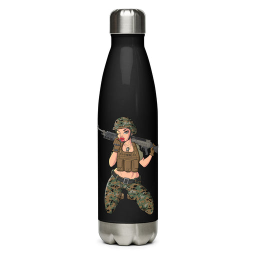 Yesi 240 Machine Gunner Stainless Steel Water Bottle Tactically Acquired Black