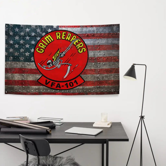 VFA-101 "Grim Reapers" Indoor Wall Flag Tactically Acquired   