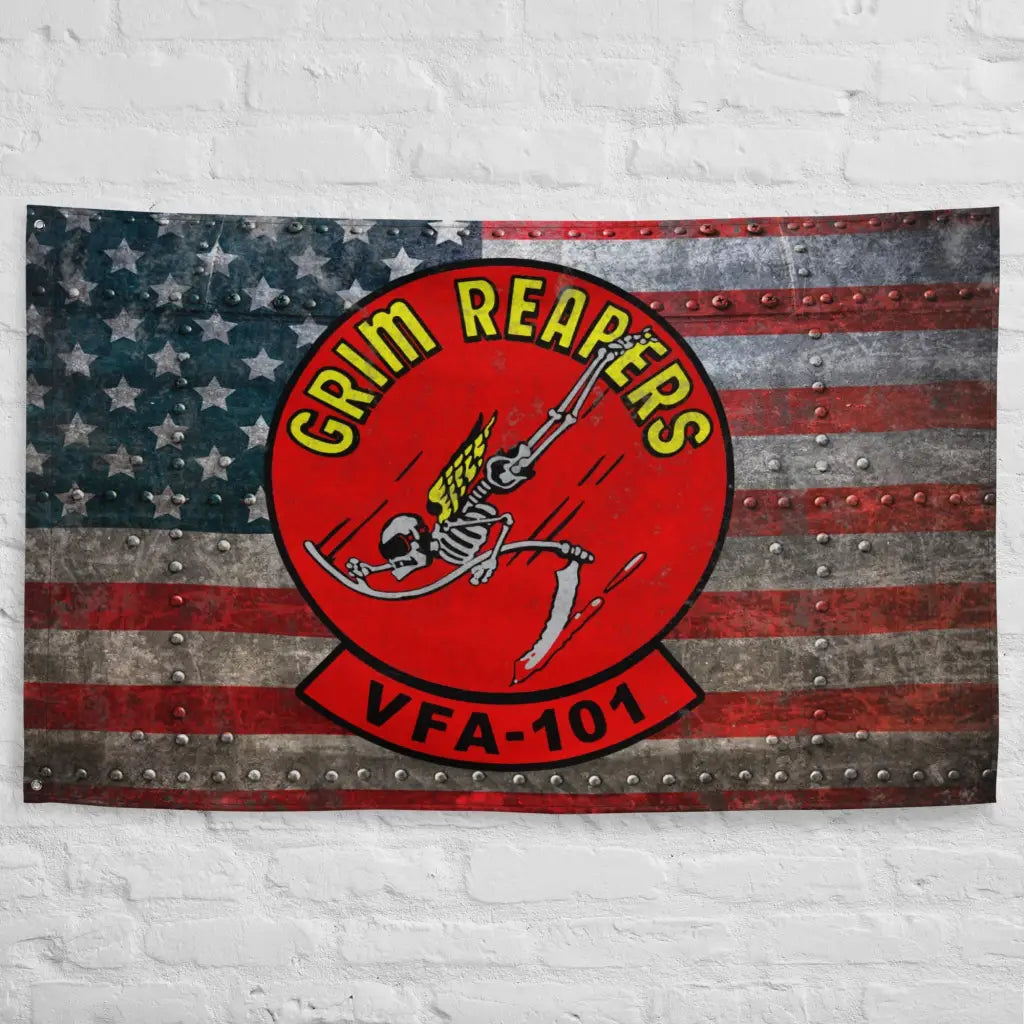 VFA-101 "Grim Reapers" Indoor Wall Flag Tactically Acquired   