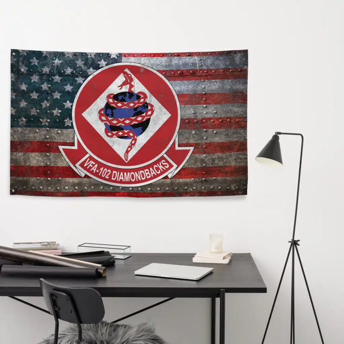 Strike Fighter Squadron 102 (VFA-102) Indoor Wall Flag Tactically Acquired   