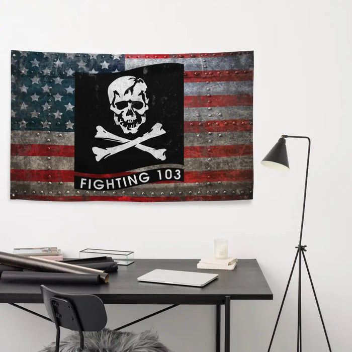 Strike Fighter Squadron 103 (VFA-103) Indoor Wall Flag Tactically Acquired   