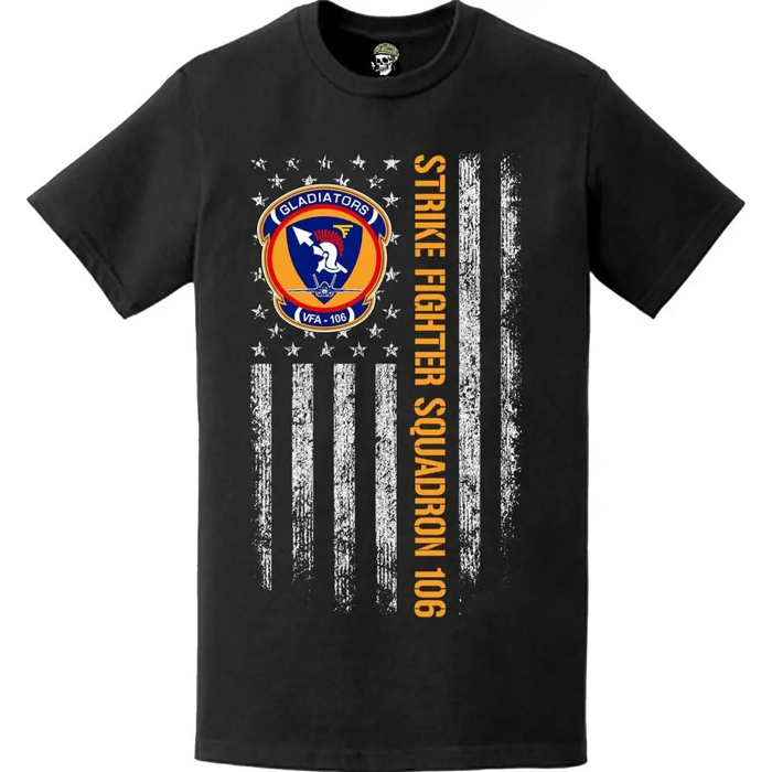 Strike Fighter Squadron 106 (VFA-106) American Flag T-Shirt Tactically Acquired   