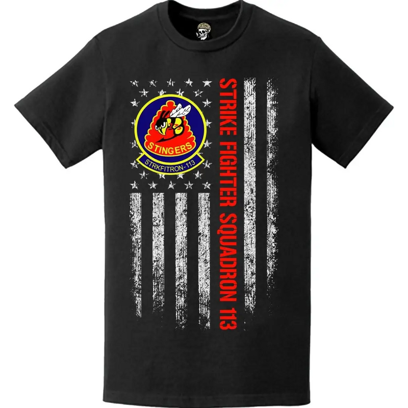 Strike Fighter Squadron 113 (VFA-113) American Flag T-Shirt