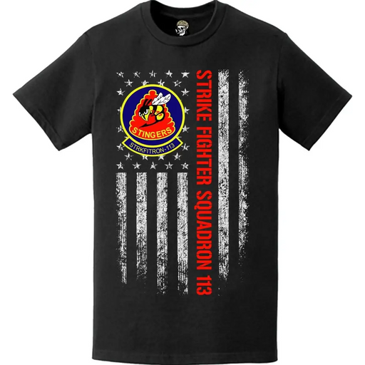 Strike Fighter Squadron 113 (VFA-113) American Flag T-Shirt Tactically Acquired   