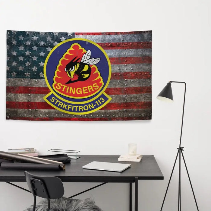 Strike Fighter Squadron 113 (VFA-113) Indoor Wall Flag Tactically Acquired   