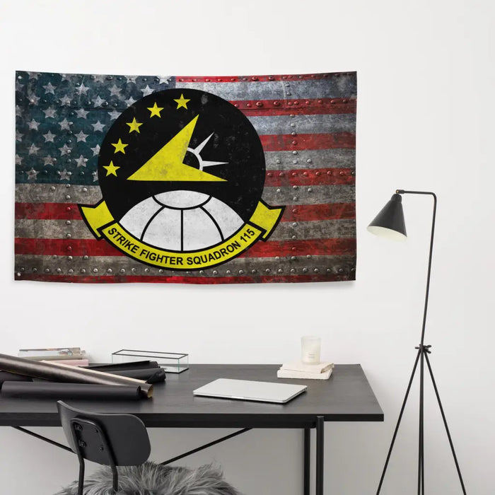 Strike Fighter Squadron 115 (VFA-115) Indoor Wall Flag Tactically Acquired   