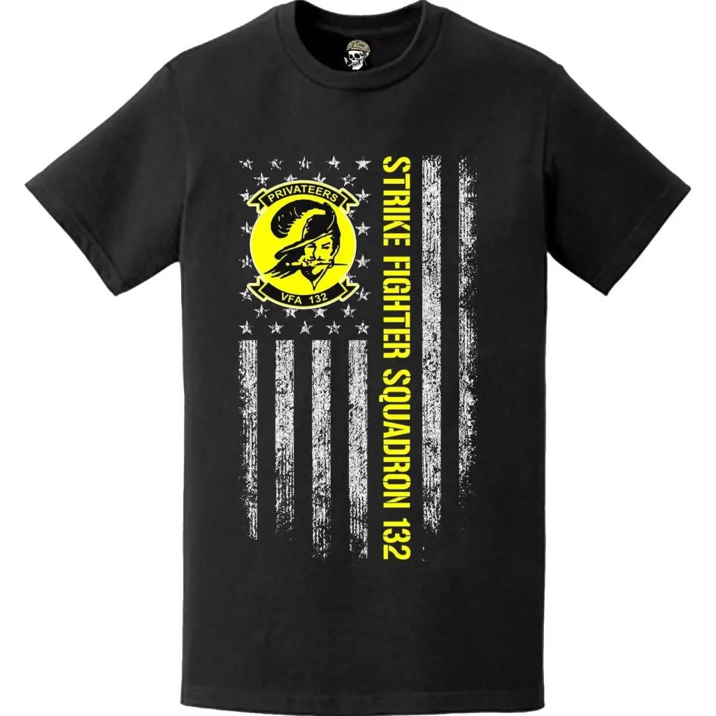 Strike Fighter Squadron 132 (VFA-132) American Flag T-Shirt Tactically Acquired   