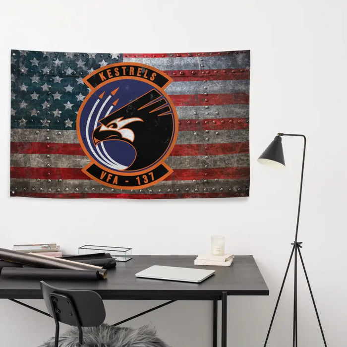 Strike Fighter Squadron 137 (VFA-137) Indoor Wall Flag Tactically Acquired   