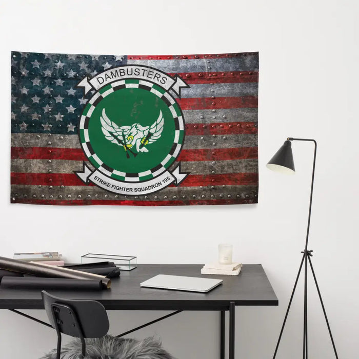 Strike Fighter Squadron 195 (VFA-195) Indoor Wall Flag Tactically Acquired   