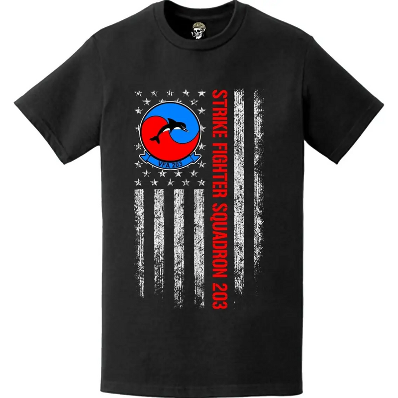 Strike Fighter Squadron 203 (VFA-203) American Flag T-Shirt