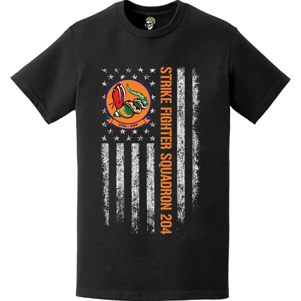 Strike Fighter Squadron 204 (VFA-204) American Flag T-Shirt Tactically Acquired   