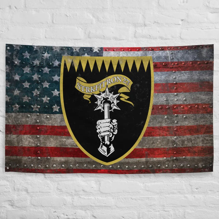 Strike Fighter Squadron 27 (VFA-27) Indoor Wall Flag Tactically Acquired   