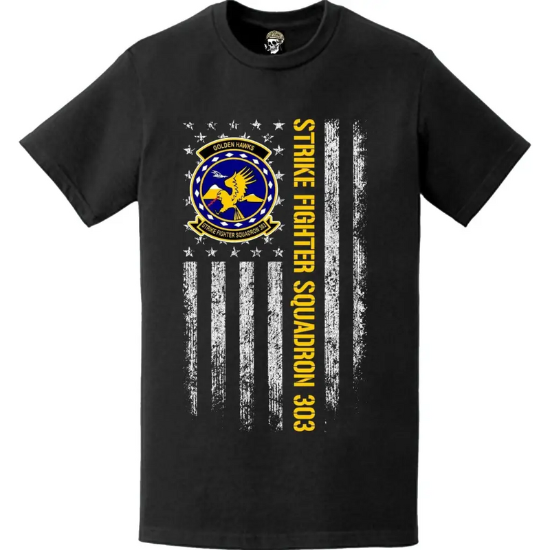 Strike Fighter Squadron 303 (VFA-303) American Flag T-Shirt