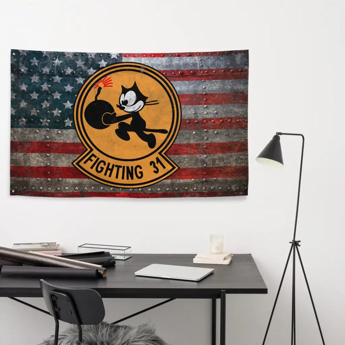 Strike Fighter Squadron 31 (VFA-31) Indoor Wall Flag Tactically Acquired   