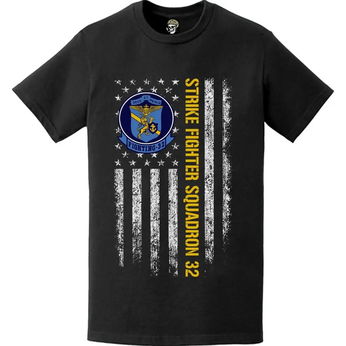 Strike Fighter Squadron 32 (VFA-32) American Flag T-Shirt Tactically Acquired   