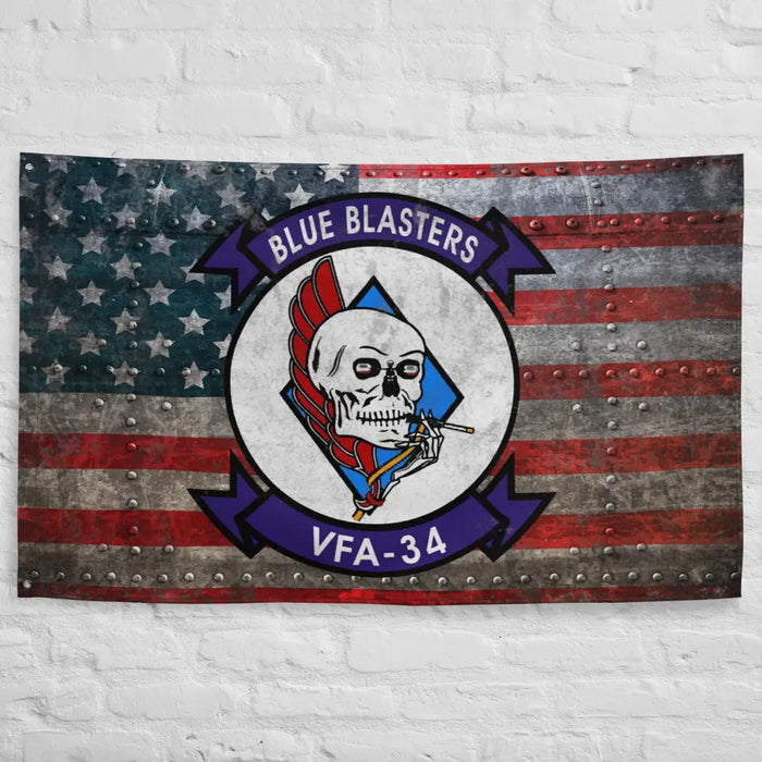 Strike Fighter Squadron 34 (VFA-34) Indoor Wall Flag Tactically Acquired   