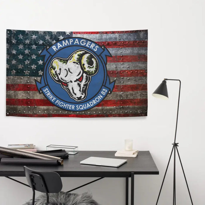 Strike Fighter Squadron 83 (VFA-83) Indoor Wall Flag Tactically Acquired   