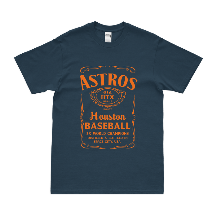 Houston Baseball Whiskey Label T-Shirt Tactically Acquired   