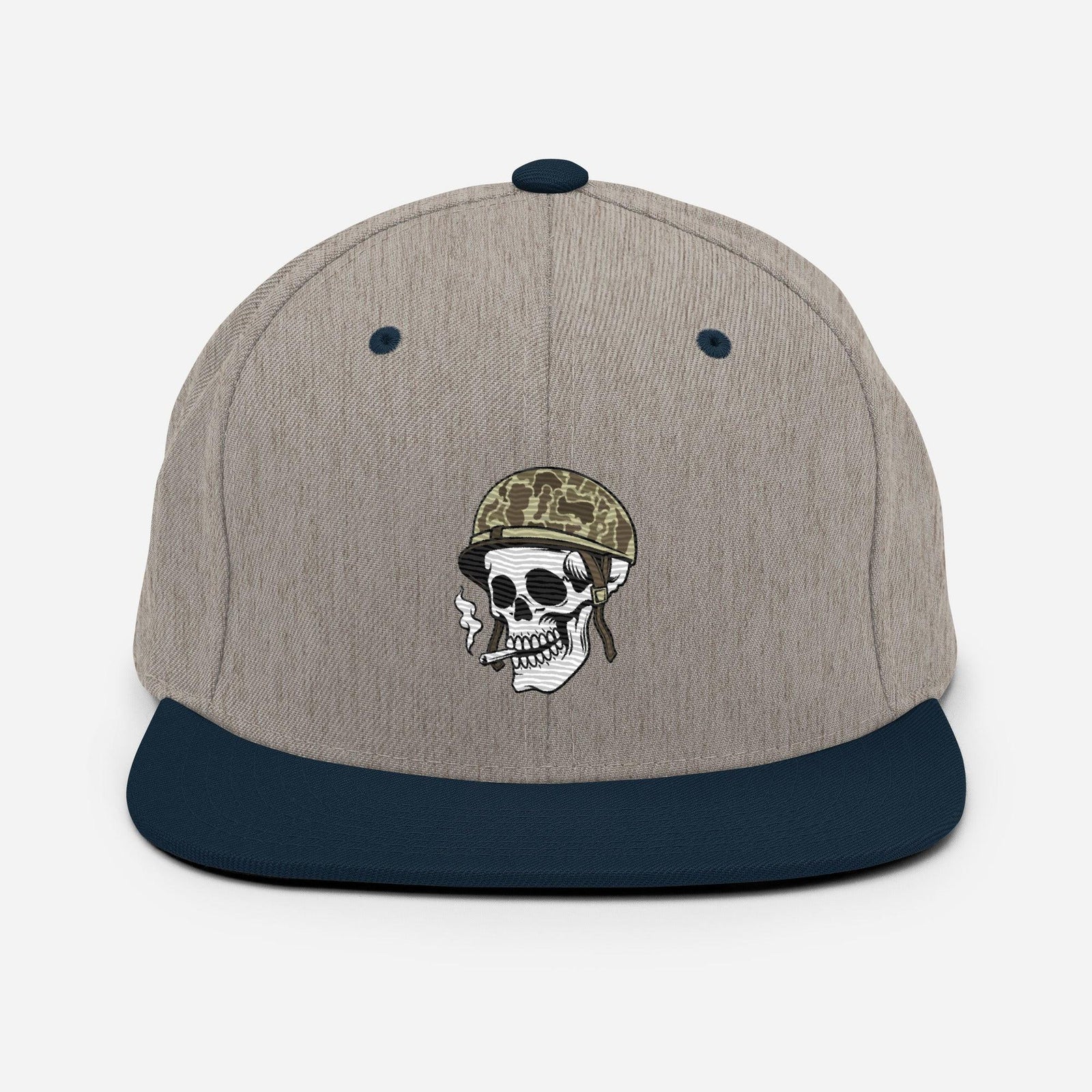 Tactically Acquired Embroidered Store Logo Snapback Hat Tactically Acquired Heather Grey/ Navy  