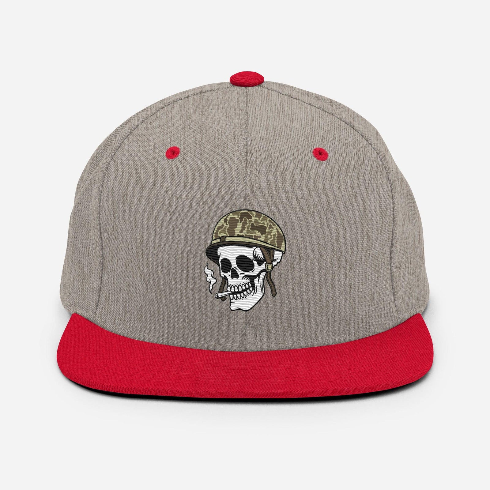 Tactically Acquired Embroidered Store Logo Snapback Hat Tactically Acquired Heather Grey/ Red  
