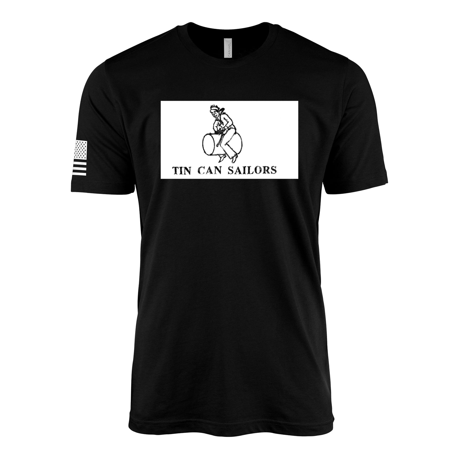 Tin Can Sailors Destroyer Veterans Association Logo T-Shirt - Black