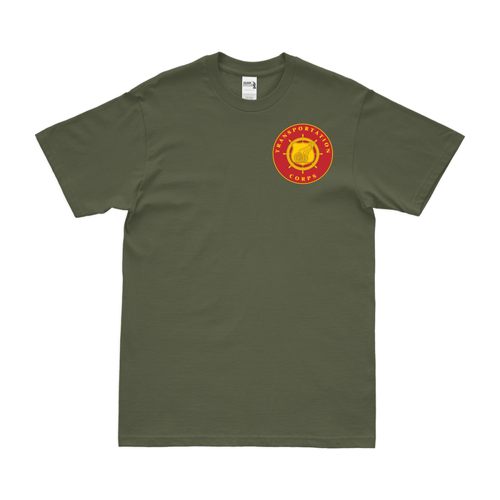 U.S. Army Transportation Corps Left Chest Plaque T-Shirt Tactically Acquired Military Green Small 