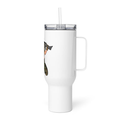 Yesi 240 Machine Gunner Pin-Up Girl Travel Mug Tactically Acquired