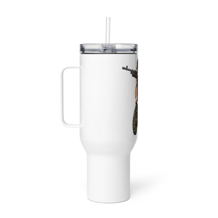 Yesi 240 Machine Gunner Pin-Up Girl Travel Mug Tactically Acquired