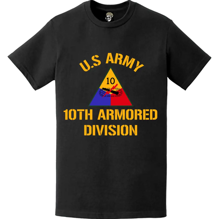 U.S. Army 10th Armored Division Text Design T-Shirt Tactically Acquired   