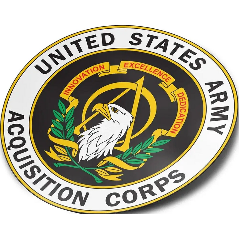 U.S. Army Acquisition Corps Branch Plaque Die-Cut Vinyl Sticker Decal