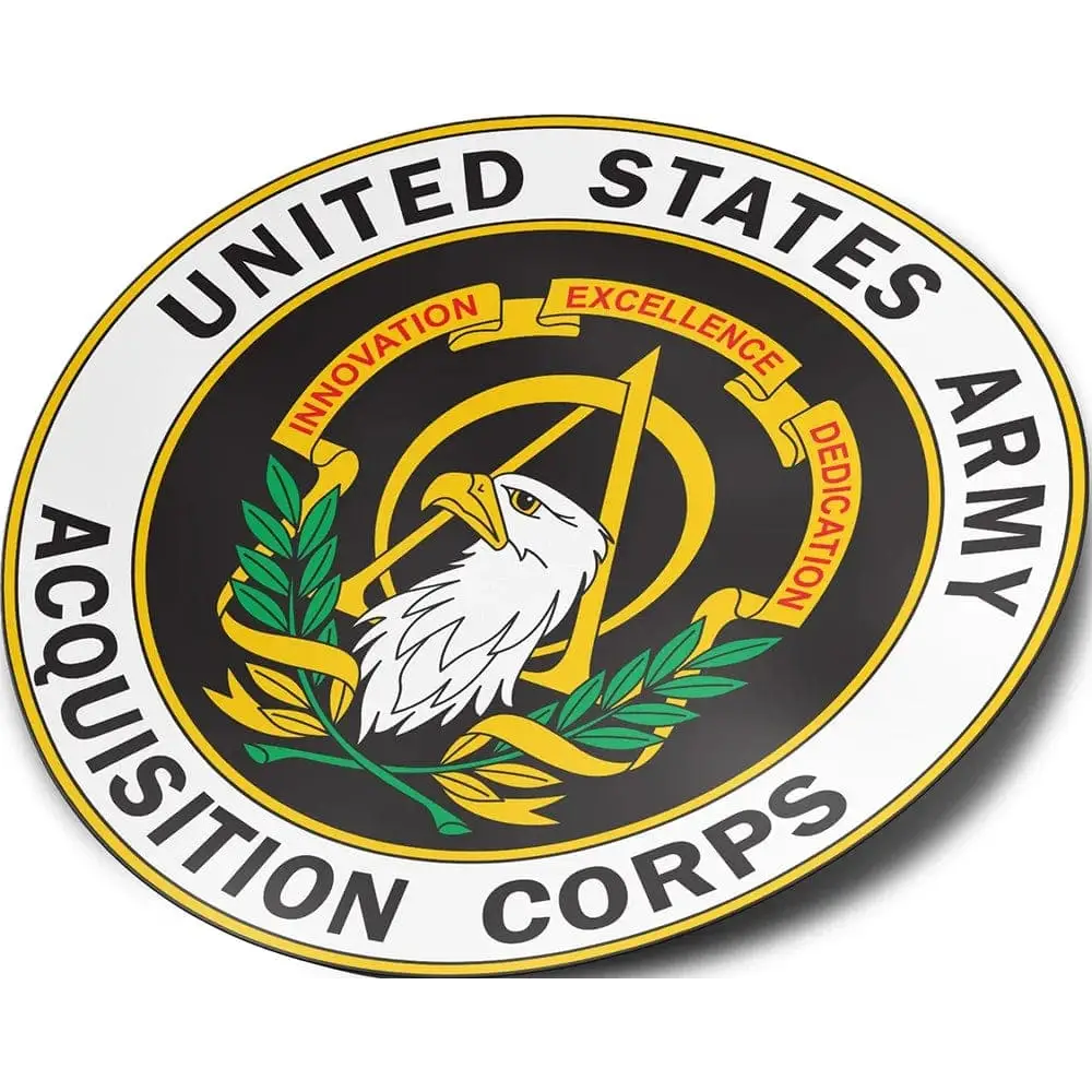 U.S. Army Acquisition Corps Branch Plaque Die-Cut Vinyl Sticker Decal Tactically Acquired   